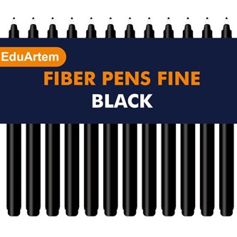 Fiberpennor EduArtem Fine svarta, 12-pack