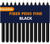 Fiberpennor EduArtem Fine svarta, 12-pack