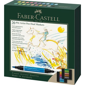 Fiberpennor två spetsar Faber Castell