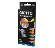 GIOTTO penselfiberpennor fluorescerande, 6-pack