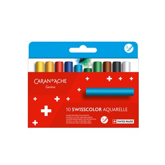 Akvarellkritor Caran d'Ache NEOCOLOR II Swisscolor, 10 färger