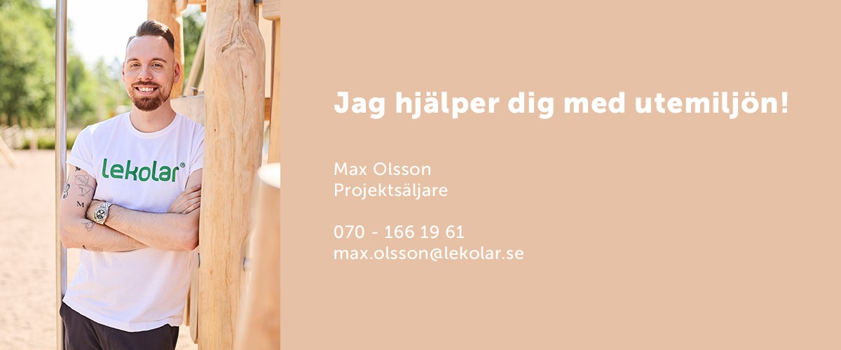 Max Olsson lekplatsspecialist på Lekolar