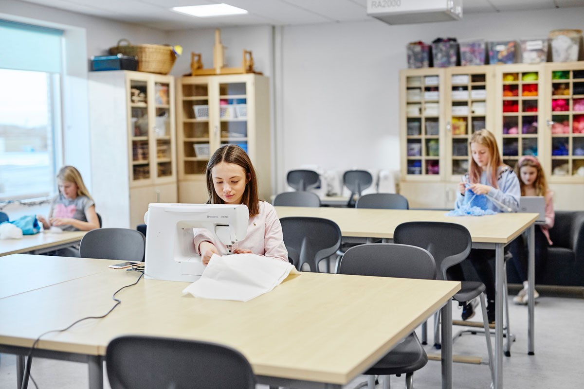 Syslöjdsal på Västervångskolan i Trelleborg