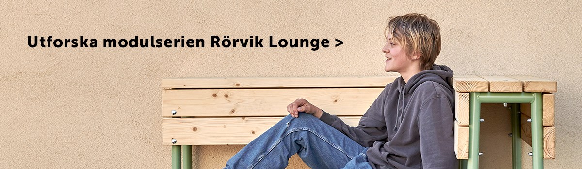 Utforska vårt modulsystem Rörvik Lounge utemöbler för skolan och utemiljön